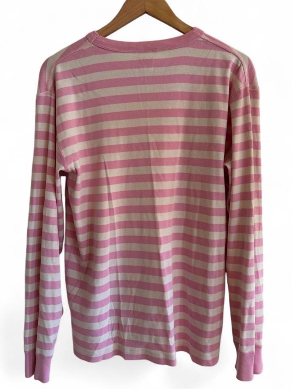 Hanna Andersson Pink Cream Striped Cotton Long Sleeve Top L Preppy Scandinavian - Picture 3 of 7